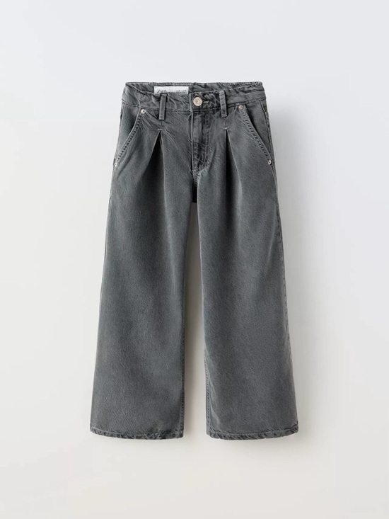 Zara Other - Zara Flowy Pleated Wide Leg Jeans 10